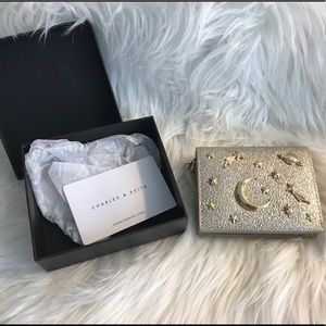 Charles & Keith Galaxy Embellished Gold Cardholder